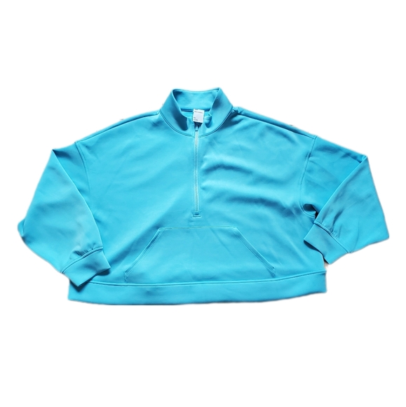 All In Motion Sandwash Half zip pullover Cropped  Light Blue NWT Sz 2XL - Picture 8 of 9
